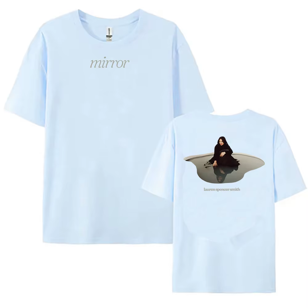 Miroir LAUREN SPENCER SMITH T-shirt Coton Lâche Unisexe Streetwear Chanteur Impression Mode Femme