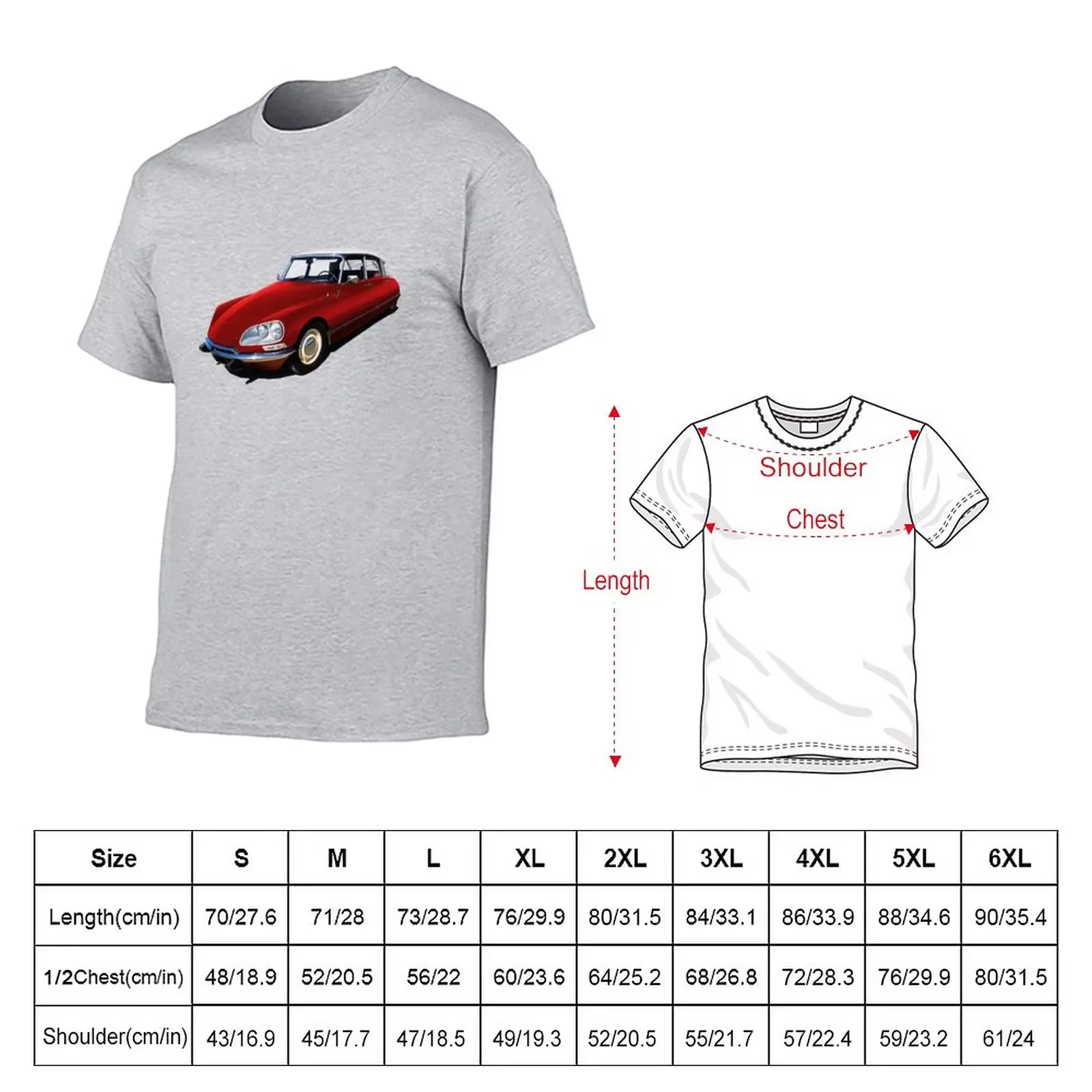 T-shirt surdimensionné Crystal en DS pour homme, haut d'été rouge, années 1970