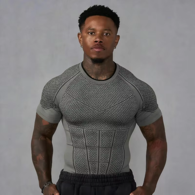 T-Shirt homme Superman Sport Fitness séchage rapide respirant élastique coupe ajustée manches courtes haut d'entraînement