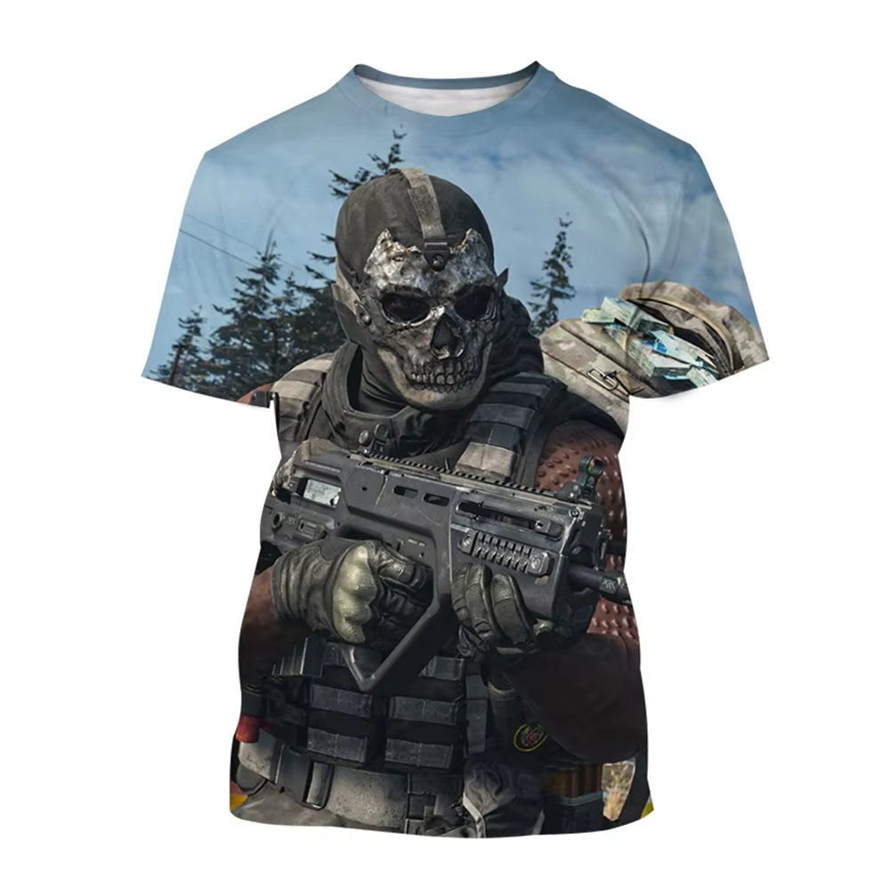 T-shirt de joueur imprimé en 3D | Haut personnalisé à la mode inspiré des jeux de tir chauds