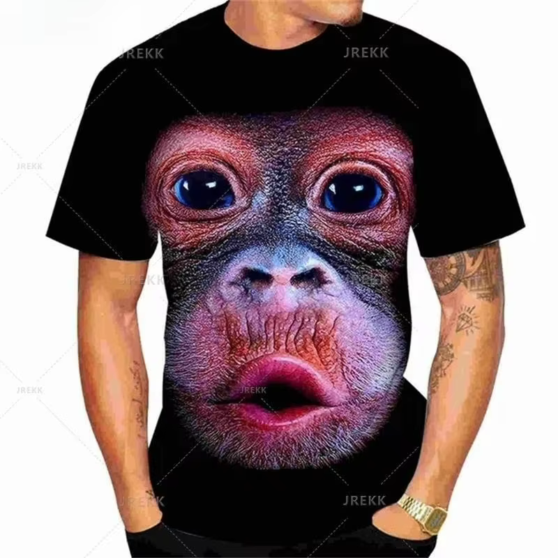 Animal T-Shirt pour hommes 3D imprimé Design Spoof gorille drôle singe femmes