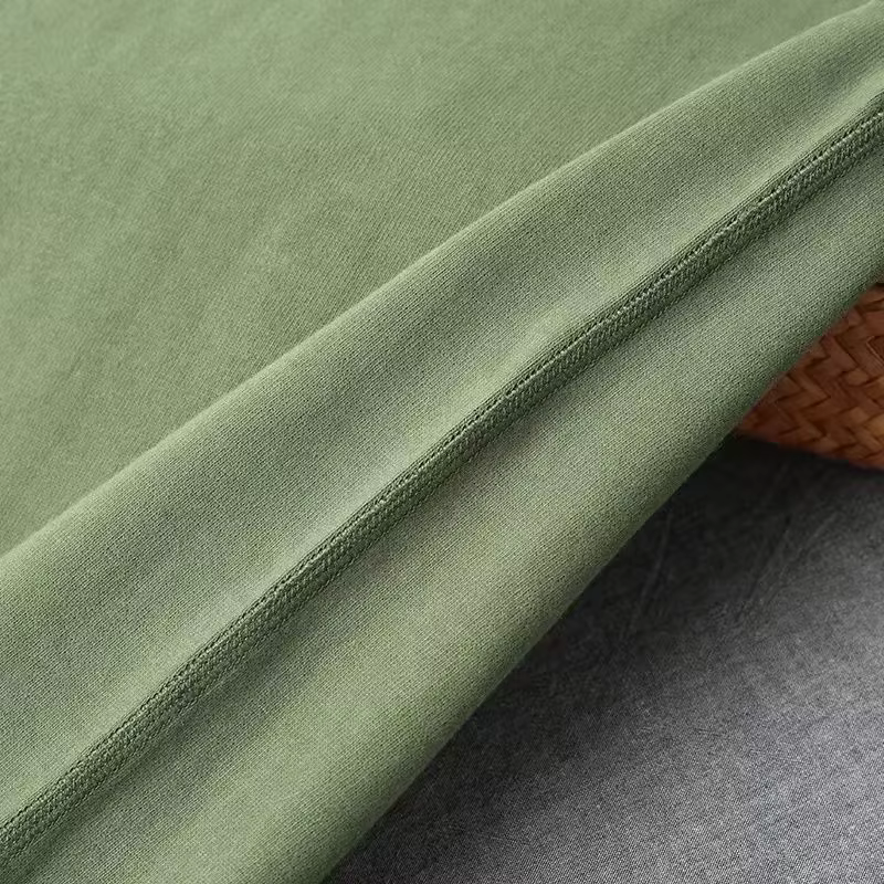 T-Shirt à manches courtes brossé vert avocat lourd 300g, haut d'été en coton de haute qualité vert Roden