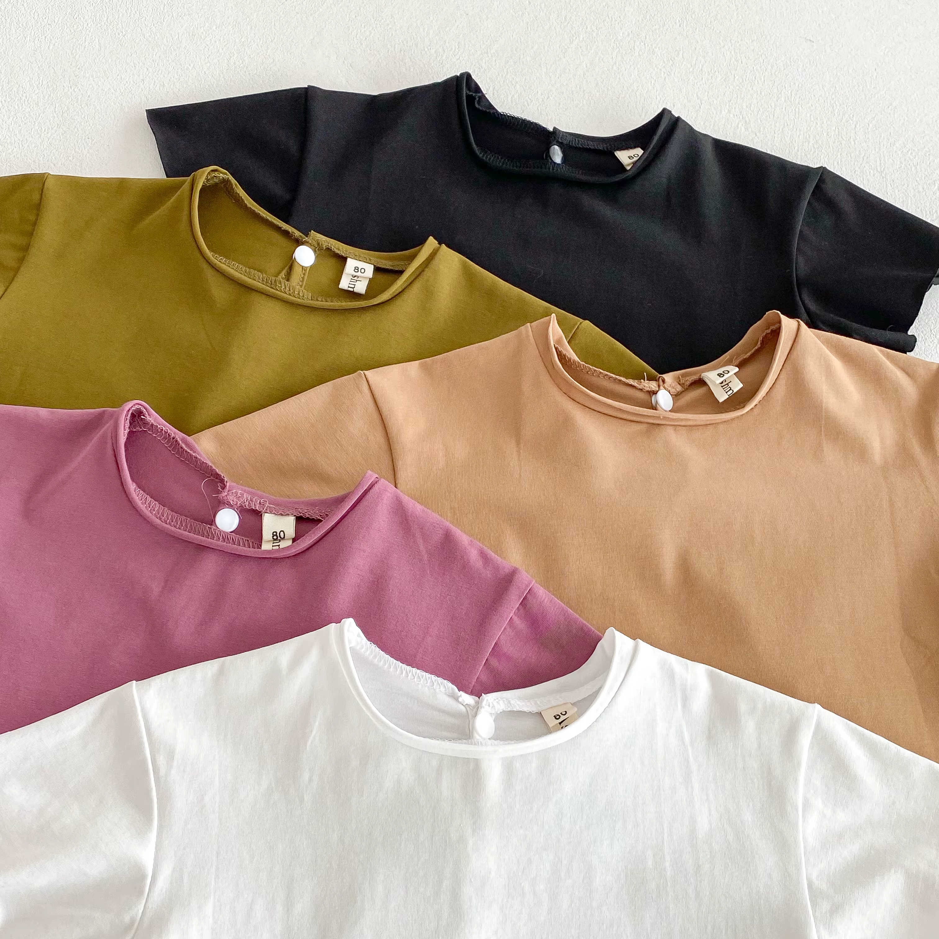 Infantile bébé garçons filles T-shirt été mince nouveau-né Vintage enfant en bas âge solide