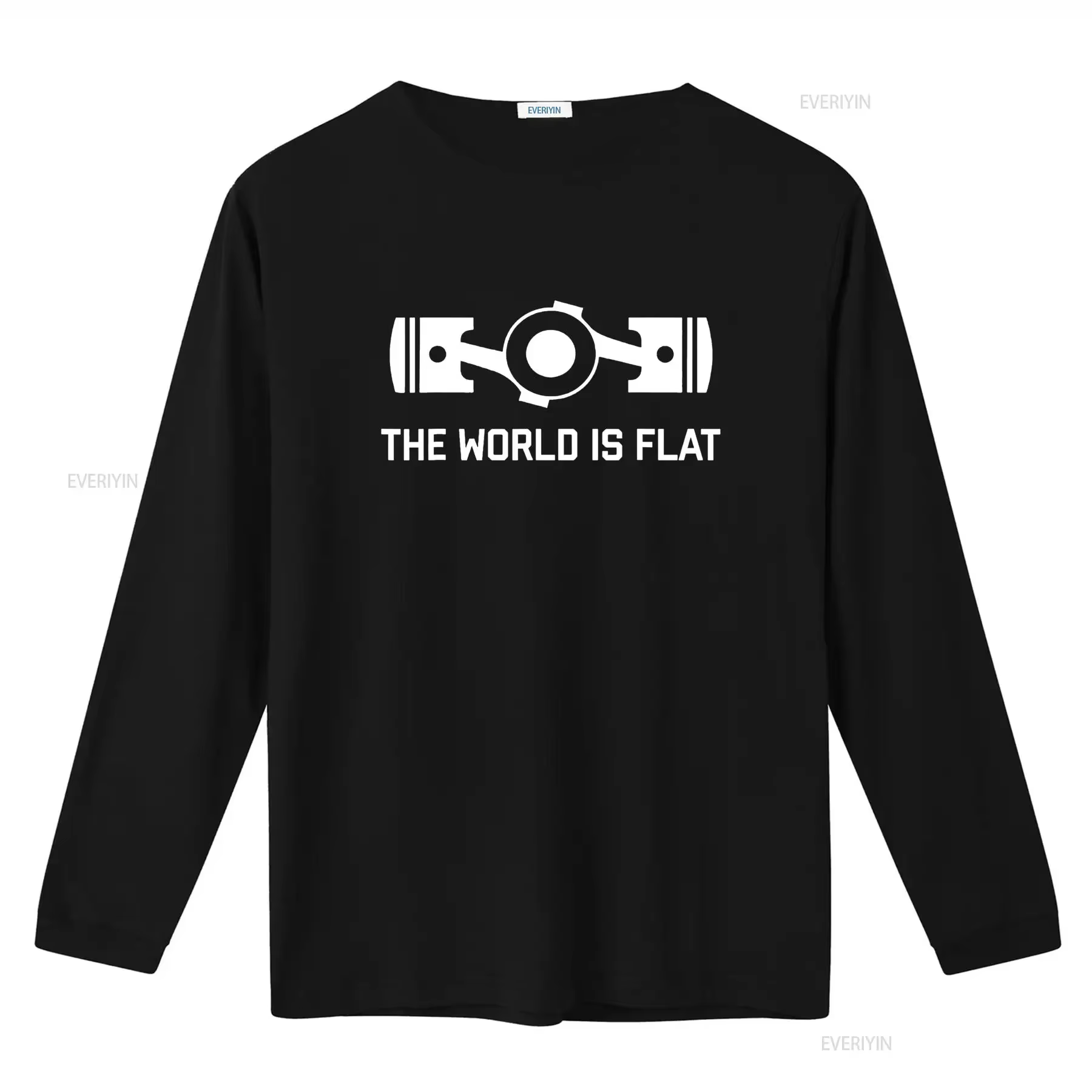 Le monde est plat quatre Boxer moteur JDM course voiture t-shirt vintage lavé polyvalent étiré vêtements de créateur homme doux