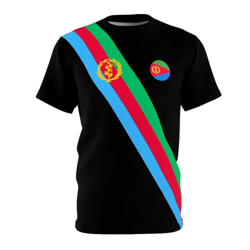 Afrique érythrée Football T-shirt pour hommes Sport course respirant à manches courtes t-shirts drapeau érythréen