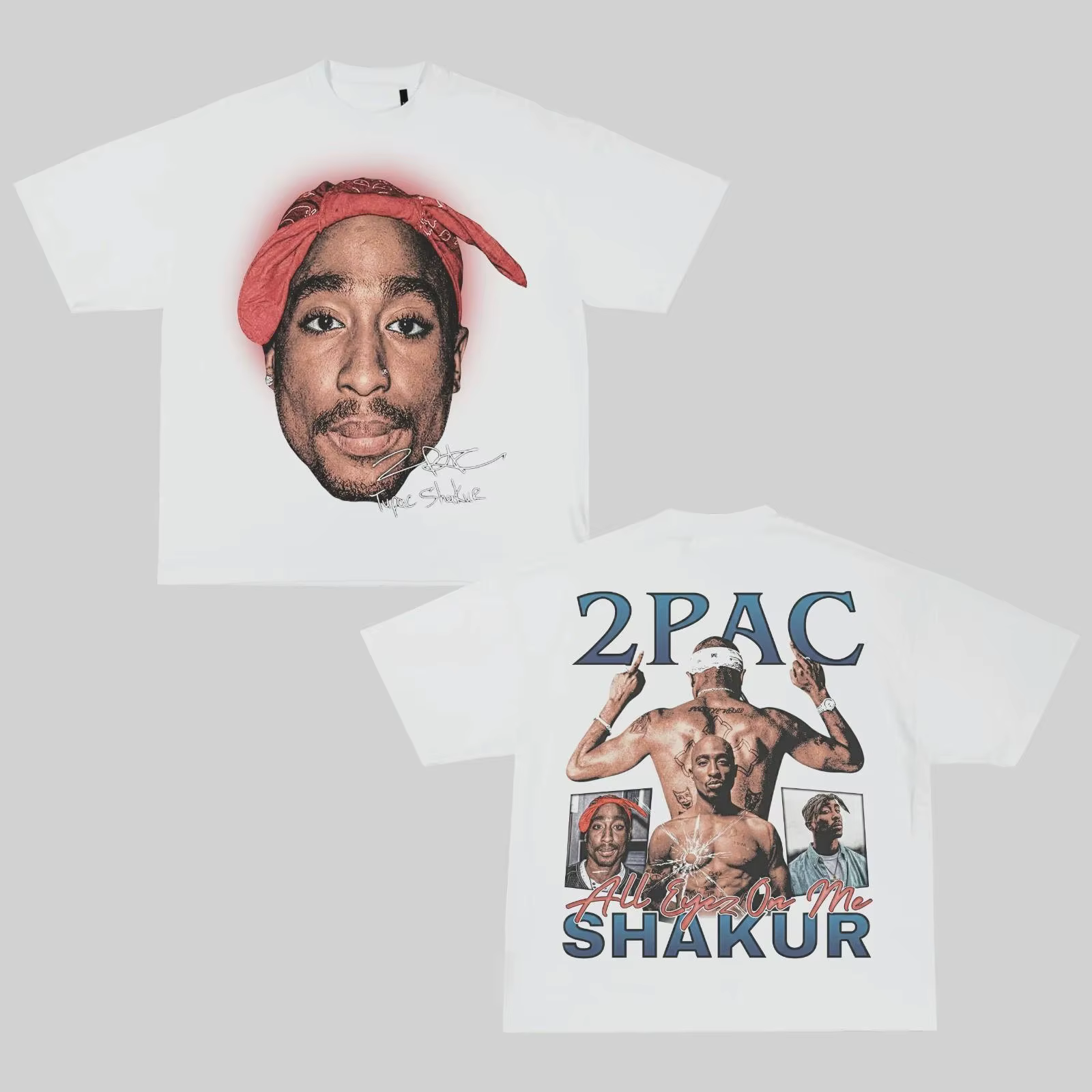 T-shirt à motif 2pac Shakur