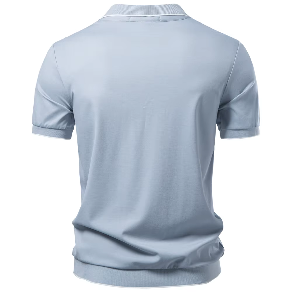 AIOPESON T-shirt polo en Tencel pour homme