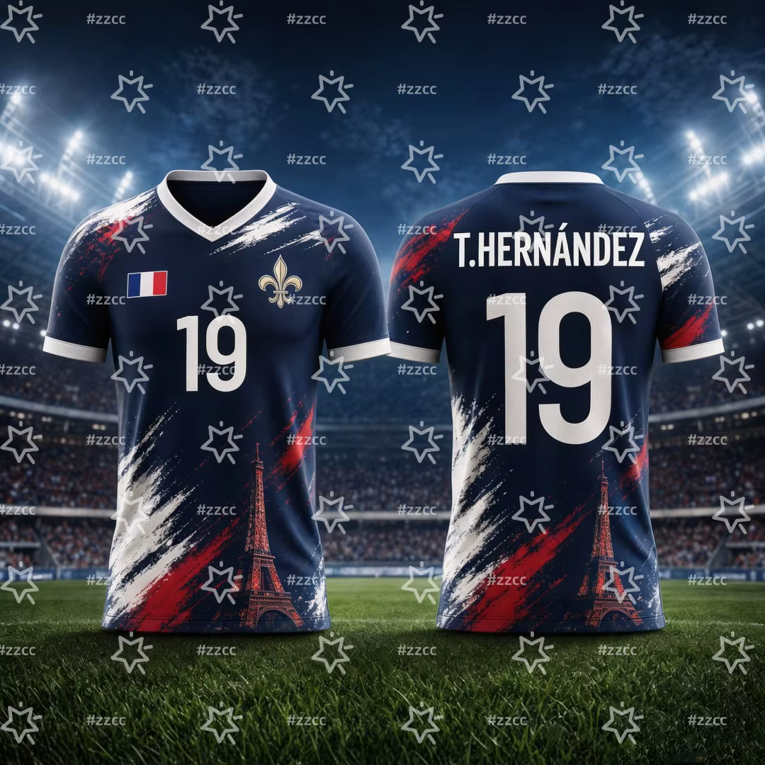 Maillot de football Mbappé N°10 France 2026 – Kit Match & Entraînement – T-shirt Sportif d'été pour Homme