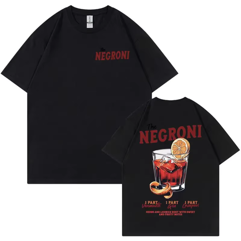 THE NEGRONI unisexe t-shirt drôle Cocktail thème cadeau Meme T-shirts hommes été Pop Art Vintage mode à manches courtes