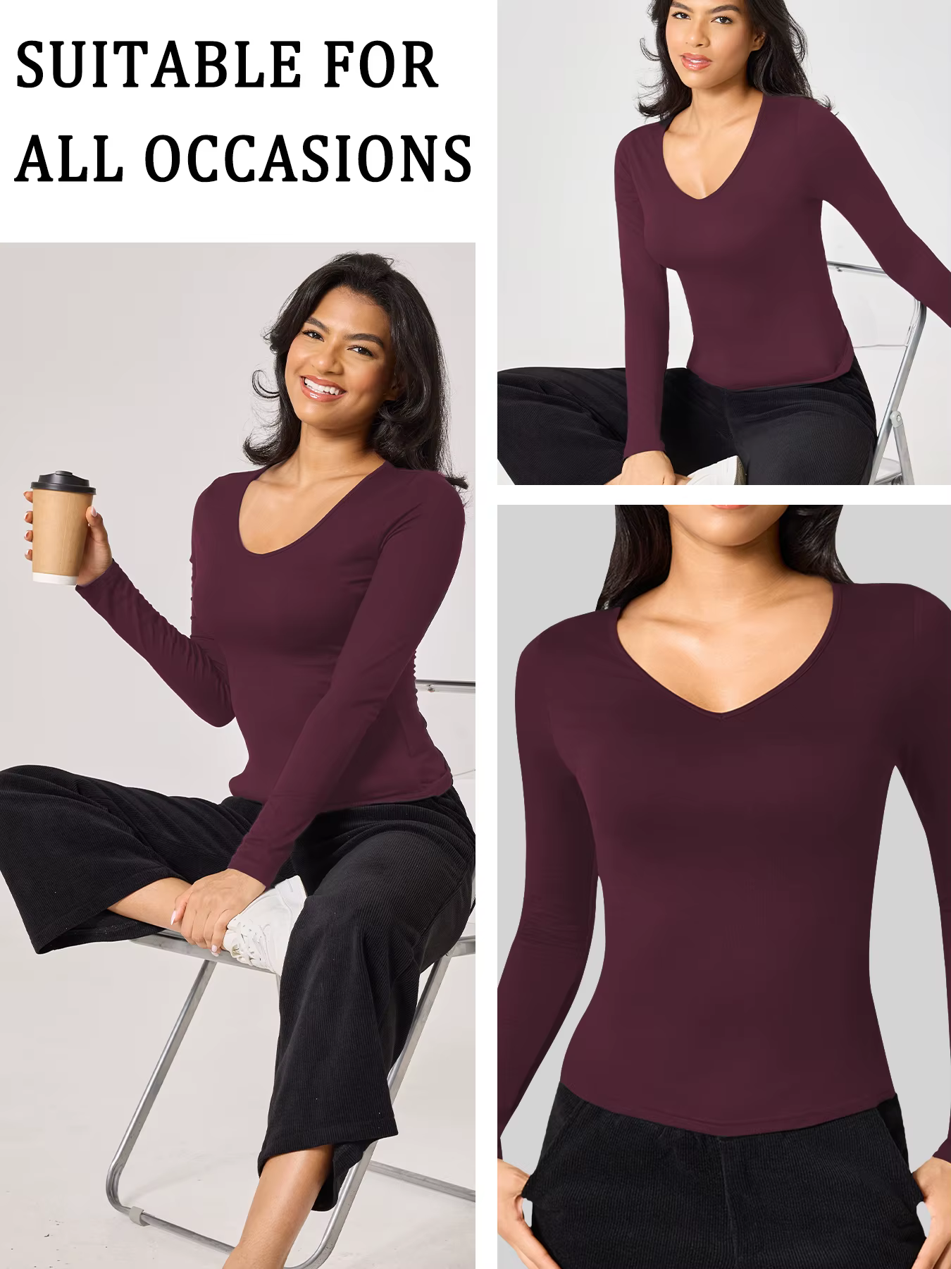 T-shirt à manches longues pour femme.