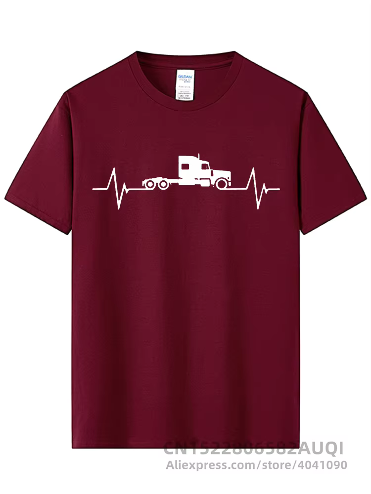 Chauffeur de camion battement de coeur amour t-shirt gars arrivée Simple Camisetas