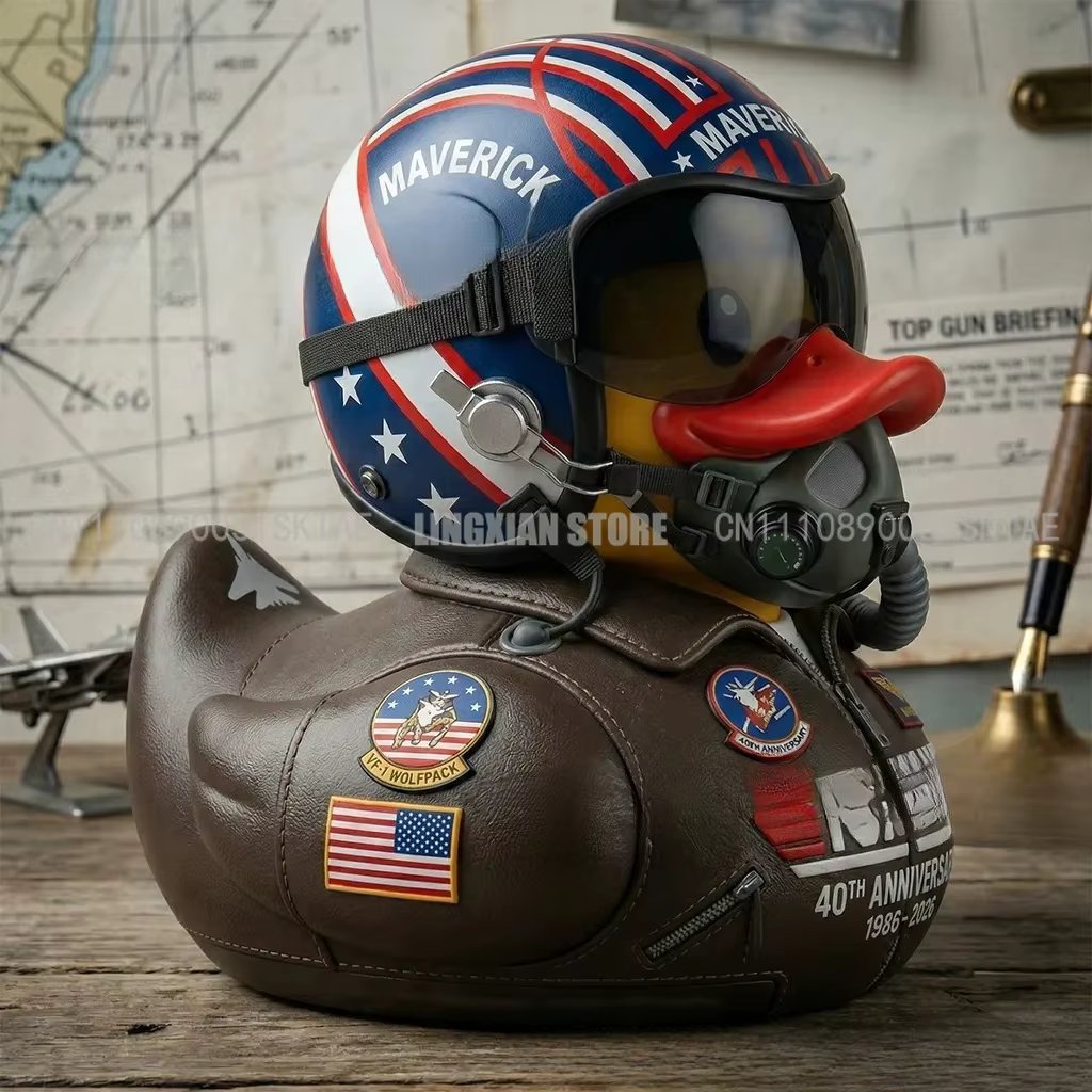 Canard en caoutchouc militaire Top Gun 40e anniversaire Maverick Pilot Duck
