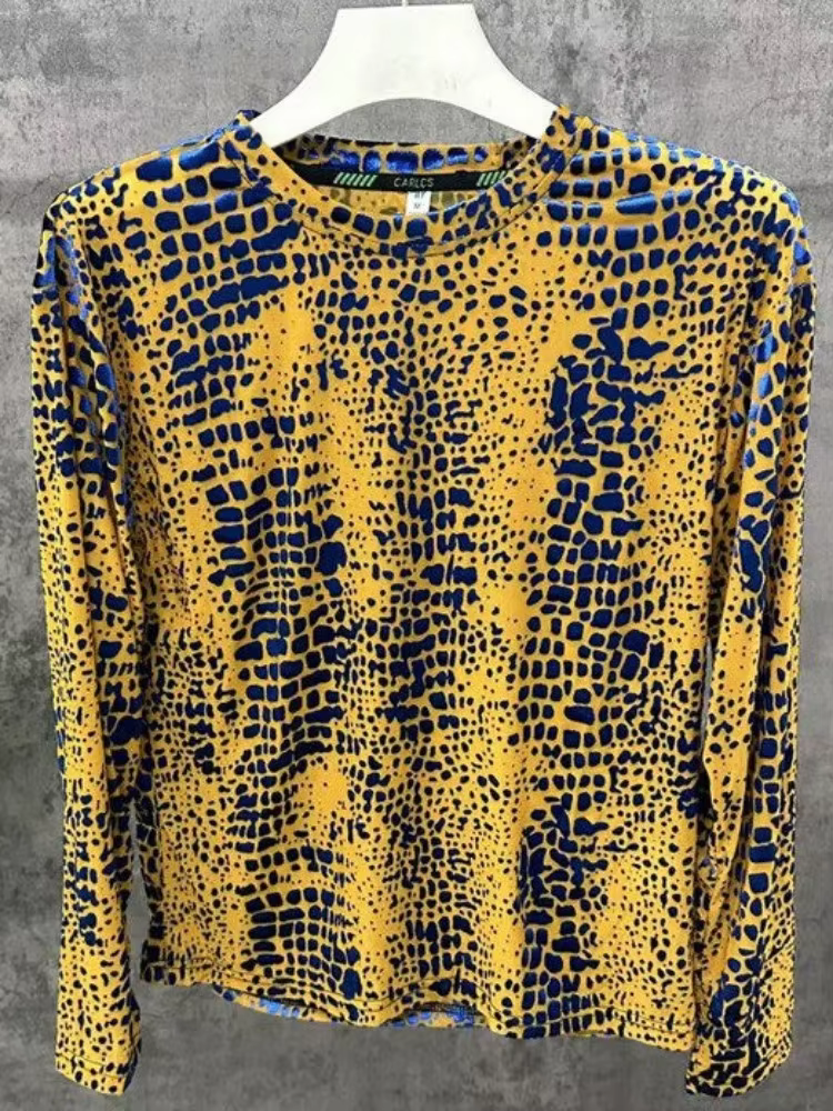 T-shirt à manches longues col rond de qualité supérieure pour homme