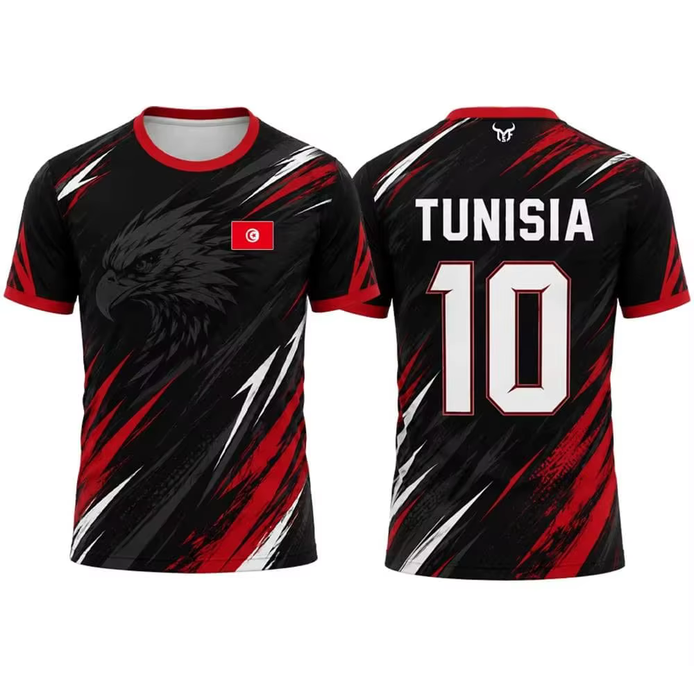 Maillot de football drapeau tunisien pour hommes