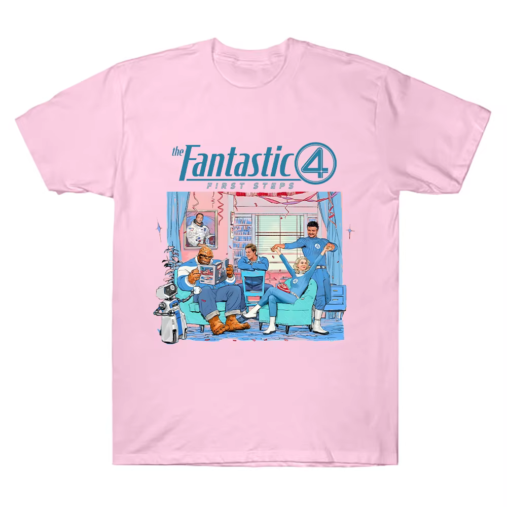 The Fantastic Four First Steps 2025 Movie T-shirt Men Women Cotton Tee Street Hip Hop Vintage Oversized Short Sleeve O-Neck Tops