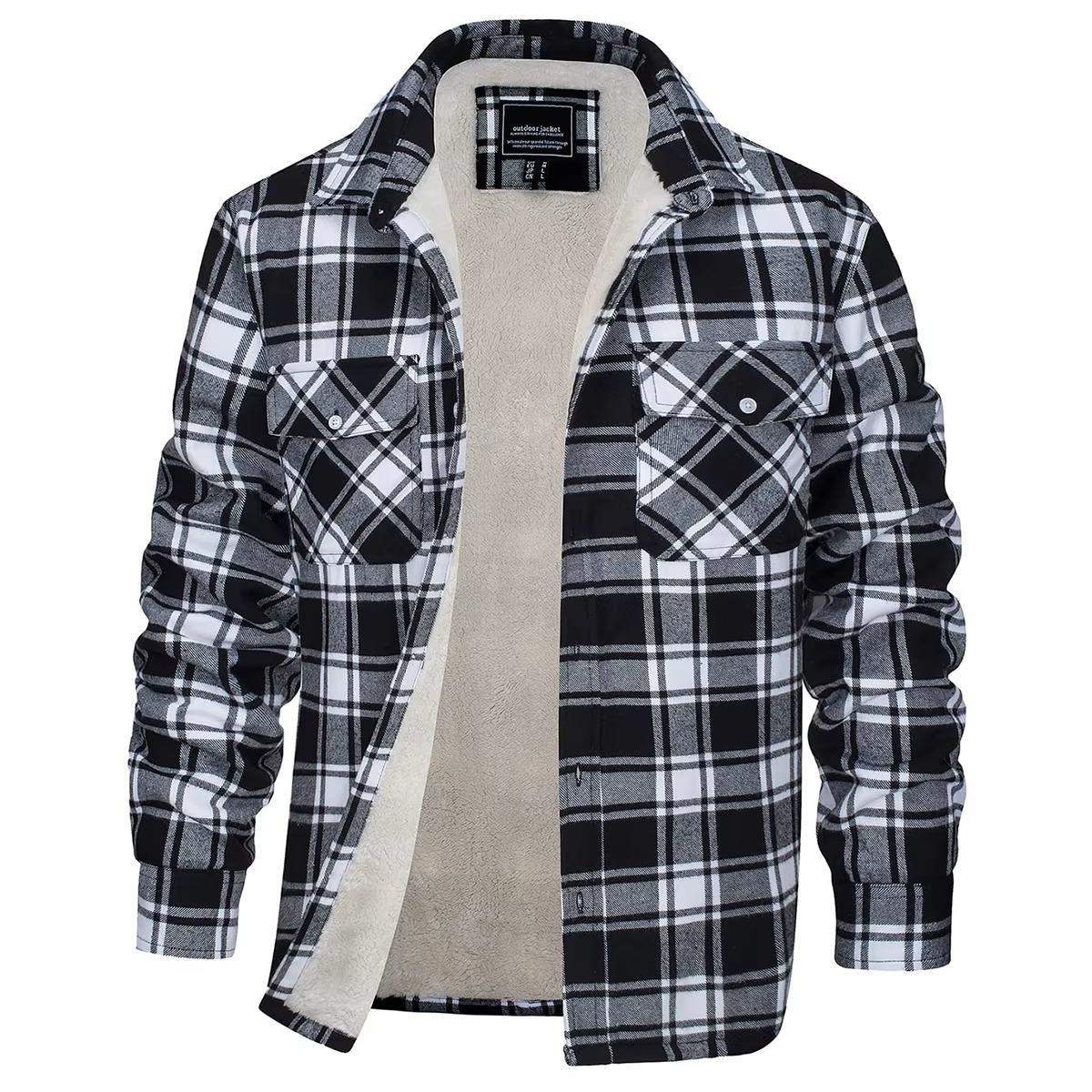 TACVASEN Veste en flanelle à carreaux pour homme