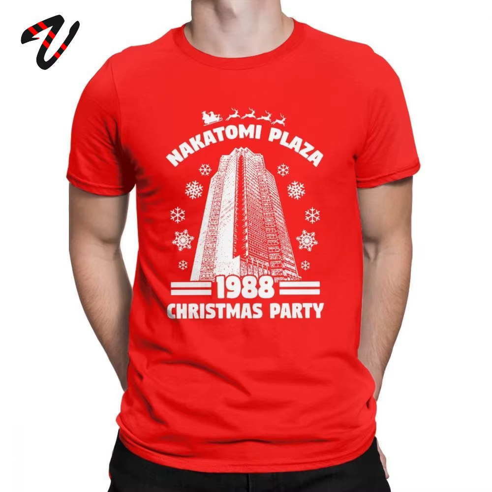 T-Shirt homme 100% coton, humoristique, Nakatomi Plaza, fête de noël, 1988