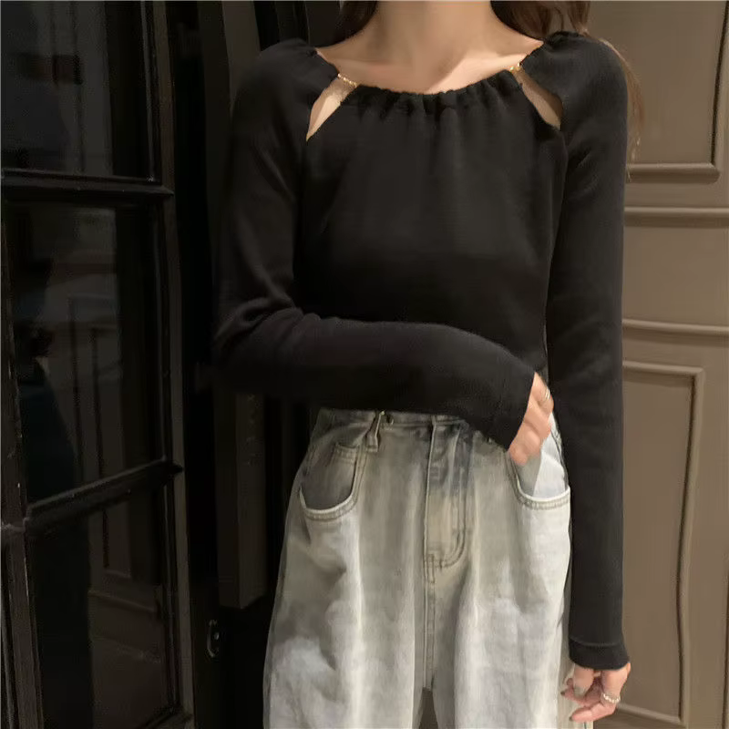 T-shirt à manches longues pour femmes au printemps et en automne 2025