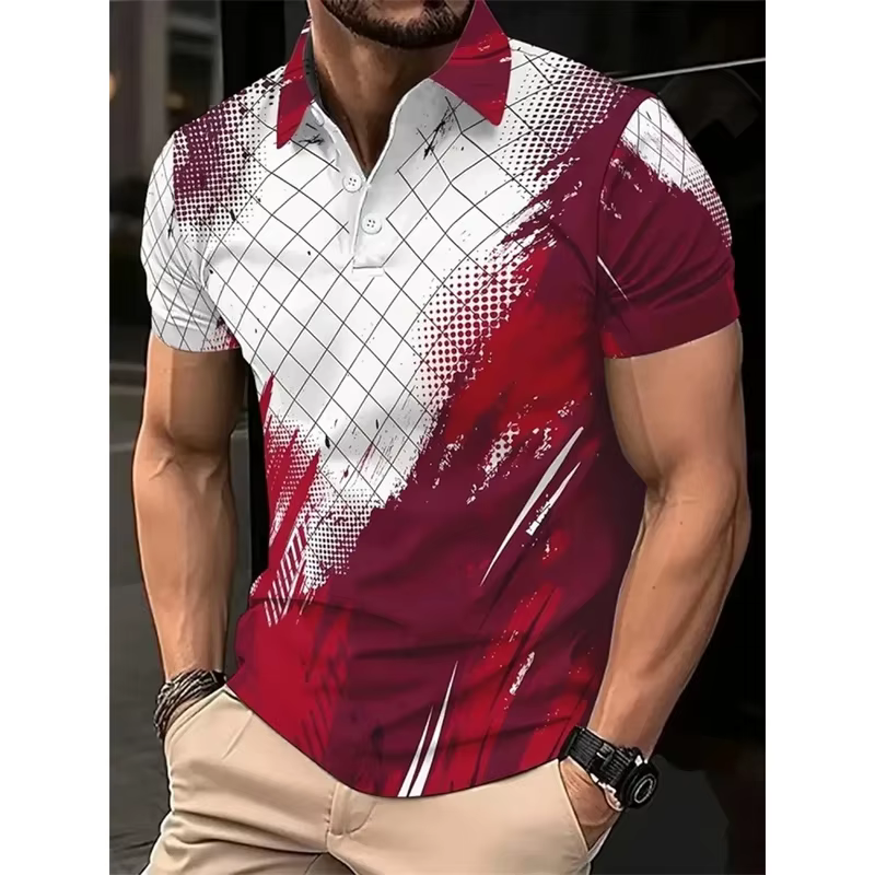 Polo homme à motif irrégulier tendance