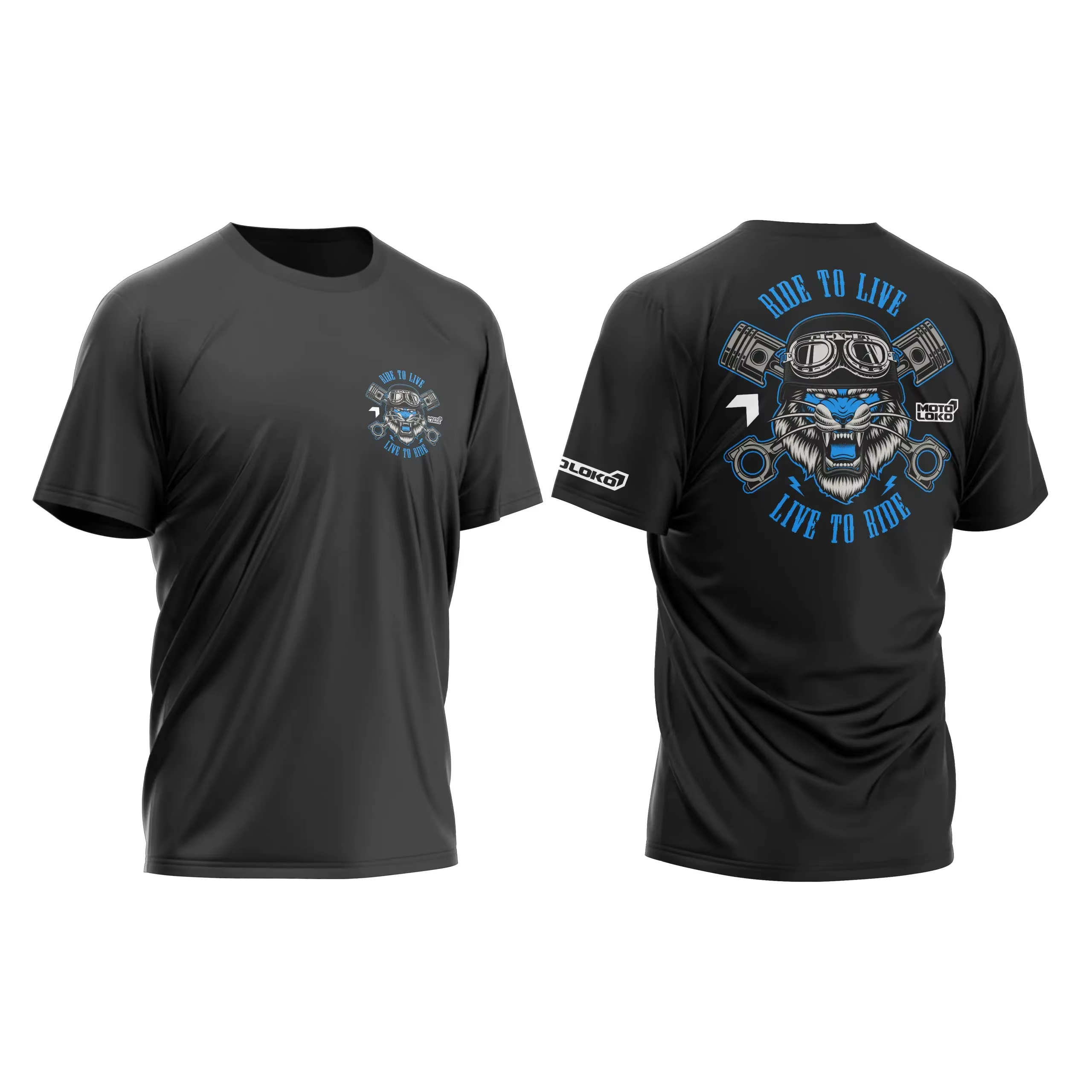 T-shirt Ride To Live en coton graphique unisexe