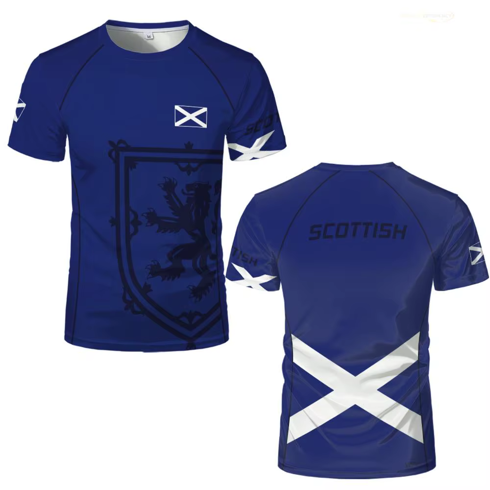 T-shirt unisexe à motif drapeau écossais pour homme
