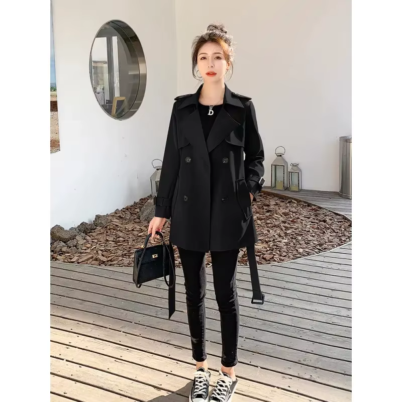 Coupe-vent court kaki Style Hepburn pour femmes