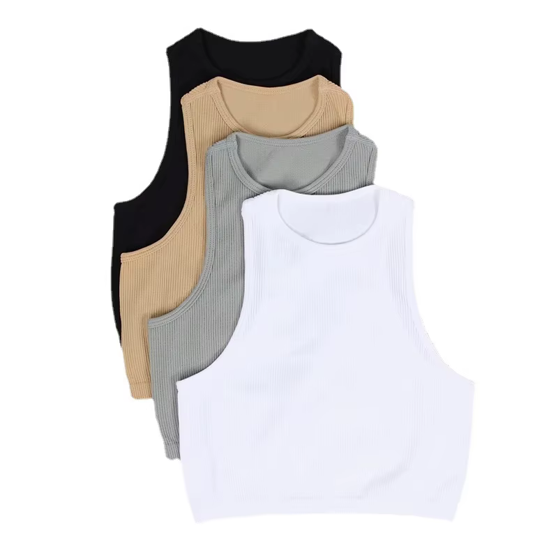 FibrYoga-T-shirt court respirant sans couture pour femme