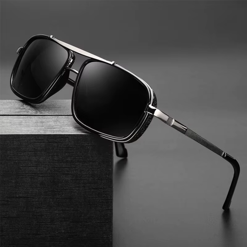 1/2/3 pièces nouveau Style élégant rétro voiture lunettes de soleil épaissi Double faisceau Punk hommes