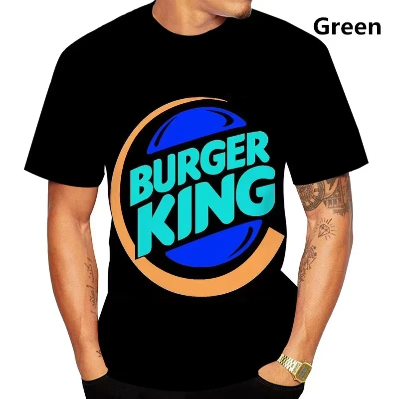 2025 été Burger King hommes femmes nouvelle mode 3D imprimé T-Shirt décontracté Cool à manches courtes impression