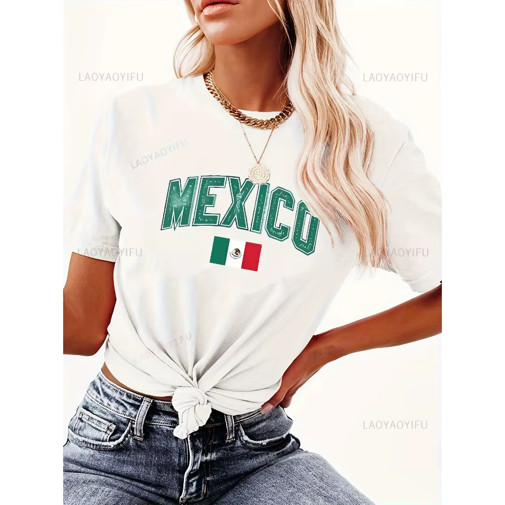 Jour de l'indépendance mexicain femme graphique t-shirts Viva mexique homme été haute qualité coton t-shirt mode décontracté extérieur hauts