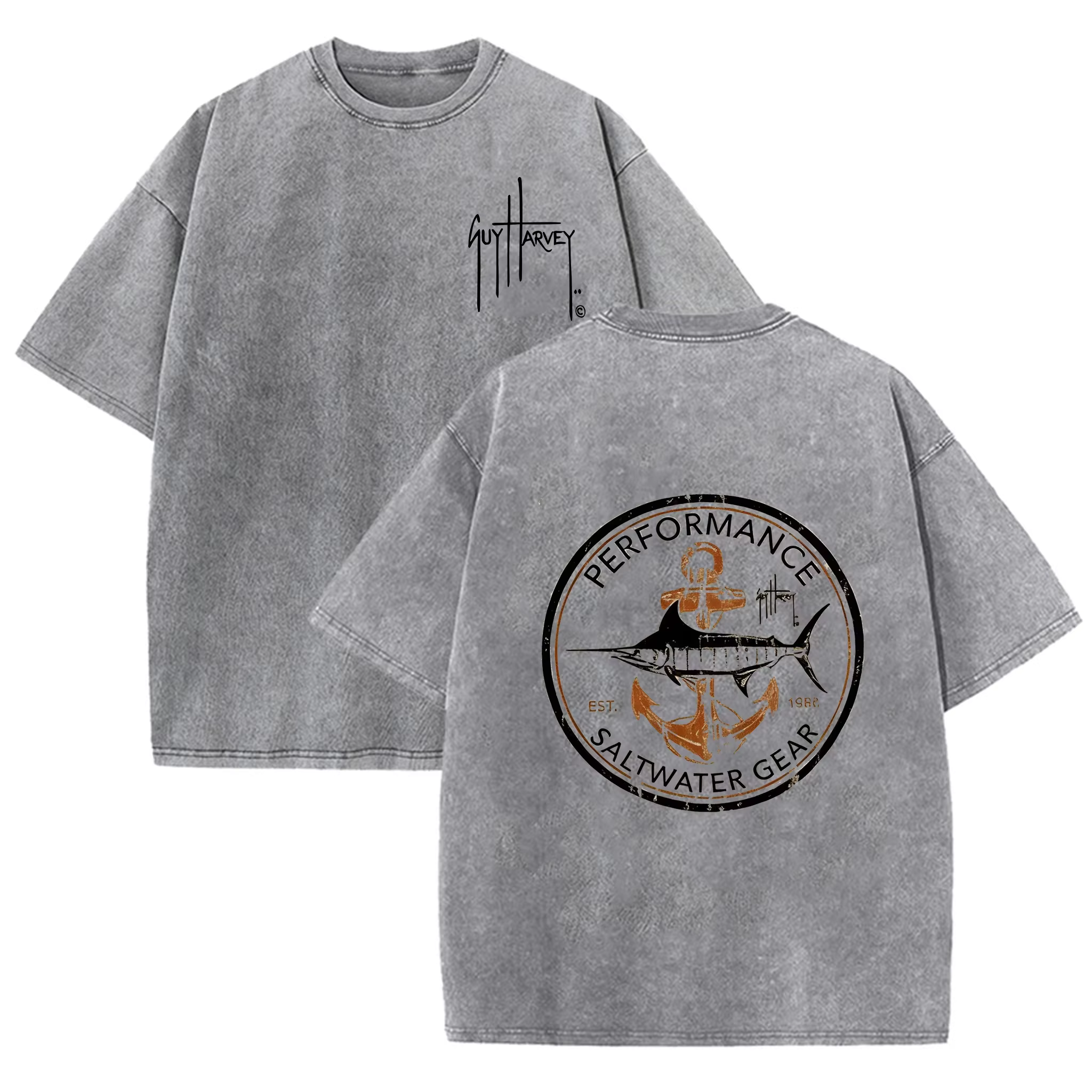 T-shirt à manches courtes en coton lavé pour homme