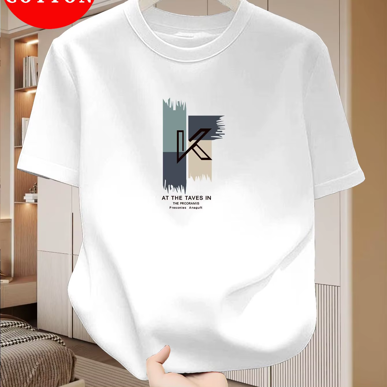 T-shirt à manches courtes pour homme 100% coton