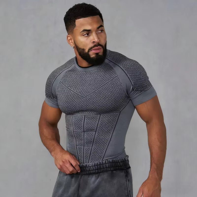 T-Shirt homme Superman Sport Fitness séchage rapide respirant élastique coupe ajustée manches courtes haut d'entraînement