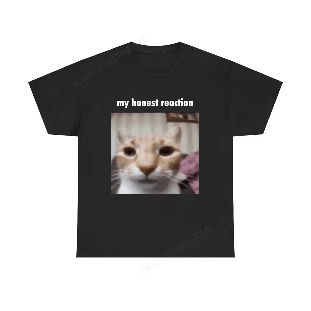 Ma réaction honnête T-shirts chat drôle imprimé