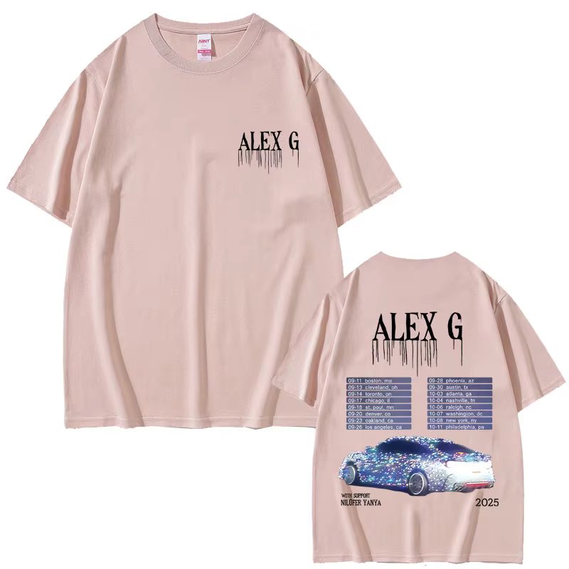 Singer Alex G Tour 2025 T-shirt Summer Men Women Cotton Casual Crewneck T Shirts Male Fashion Oversized Short Sleeve T-shirts