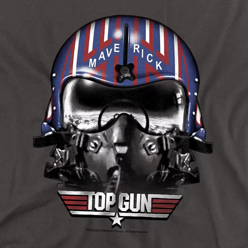 T-shirt Top Gun avec logo vieilli (Marron chiné) Nouvelle collection été 2026 pour femme