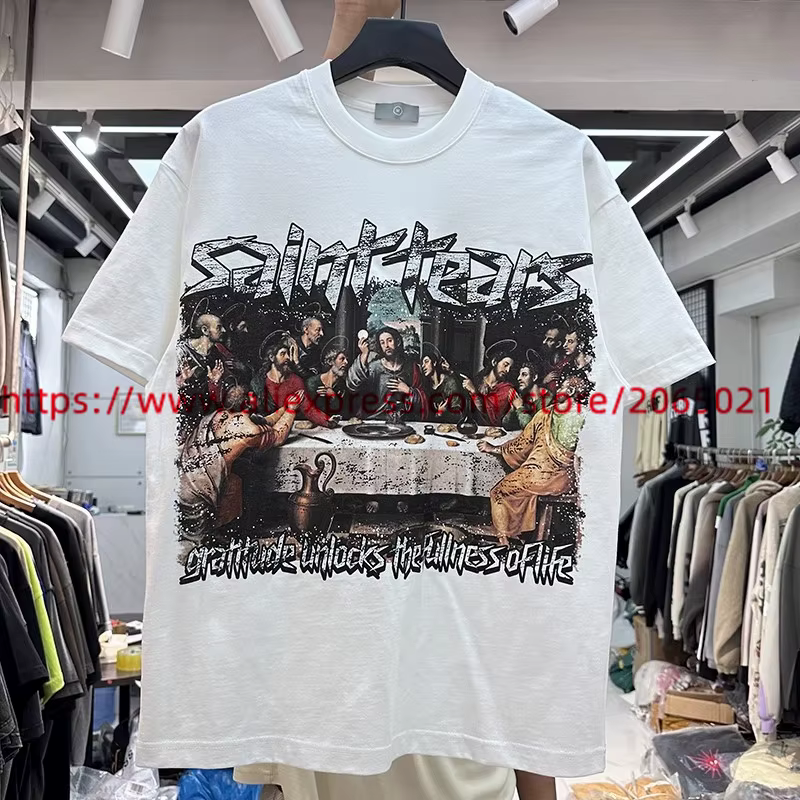 T-shirt imprimé Saint Tears pour hommes et femmes