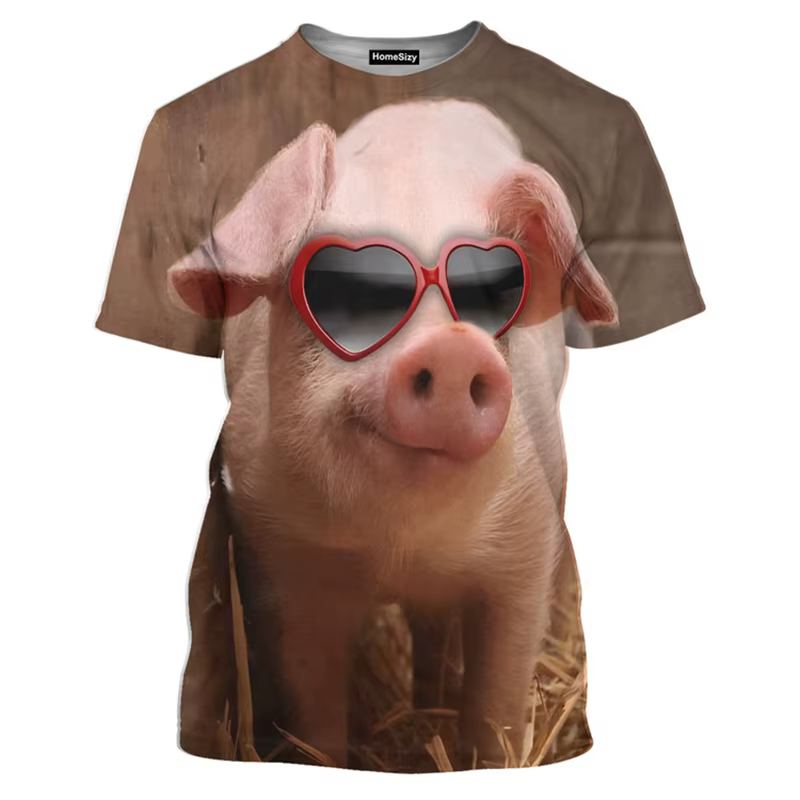 Mignon drôle cochon impression 3D T-shirt pour hommes femmes nouveau dans la mode