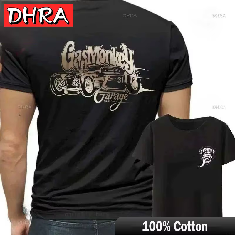 T-shirts en coton pour hommes Gas Monkeys Garage Piston
