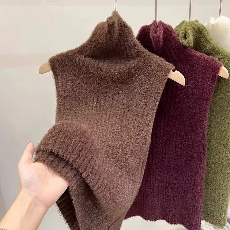 Femmes automne hiver sans manches pull gilet débardeurs couleur unie mince chemise à fond tricoté col roulé pulls dames hauts