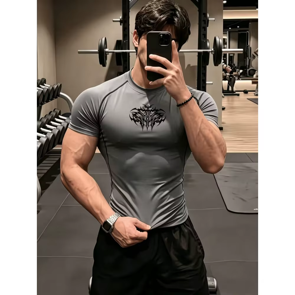 Nouveau T-shirt de sport ajusté pour homme