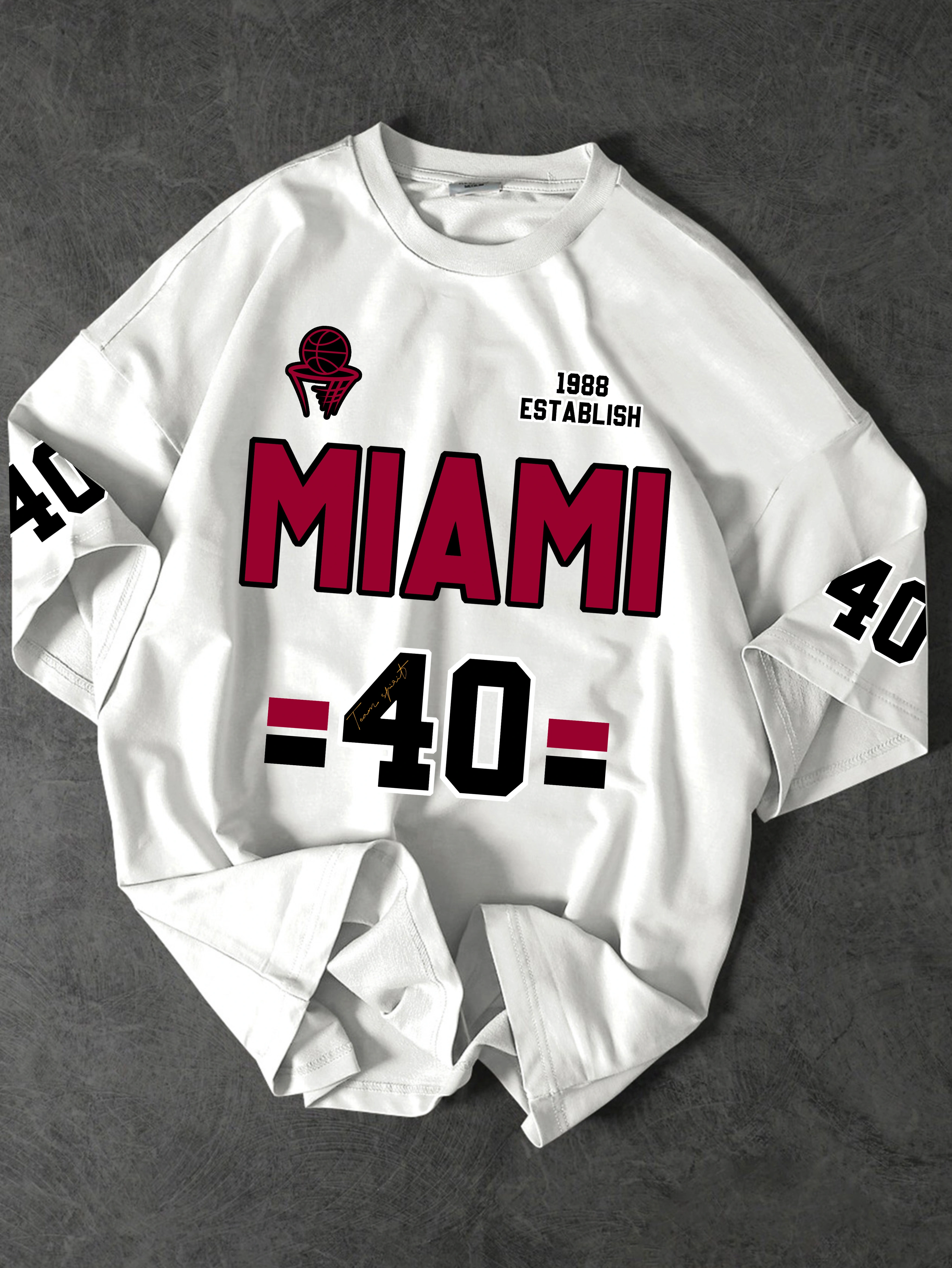 T-shirt graphique vintage en jersey de sport « Miami 1988 »