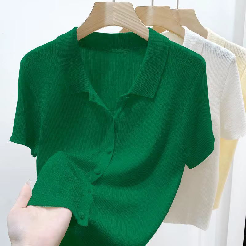 Cardigan tricoté à manches courtes pour femme