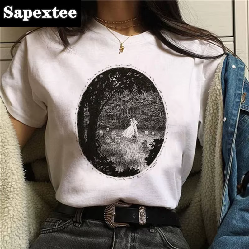 T-shirt rétro de dessin animé pour femmes