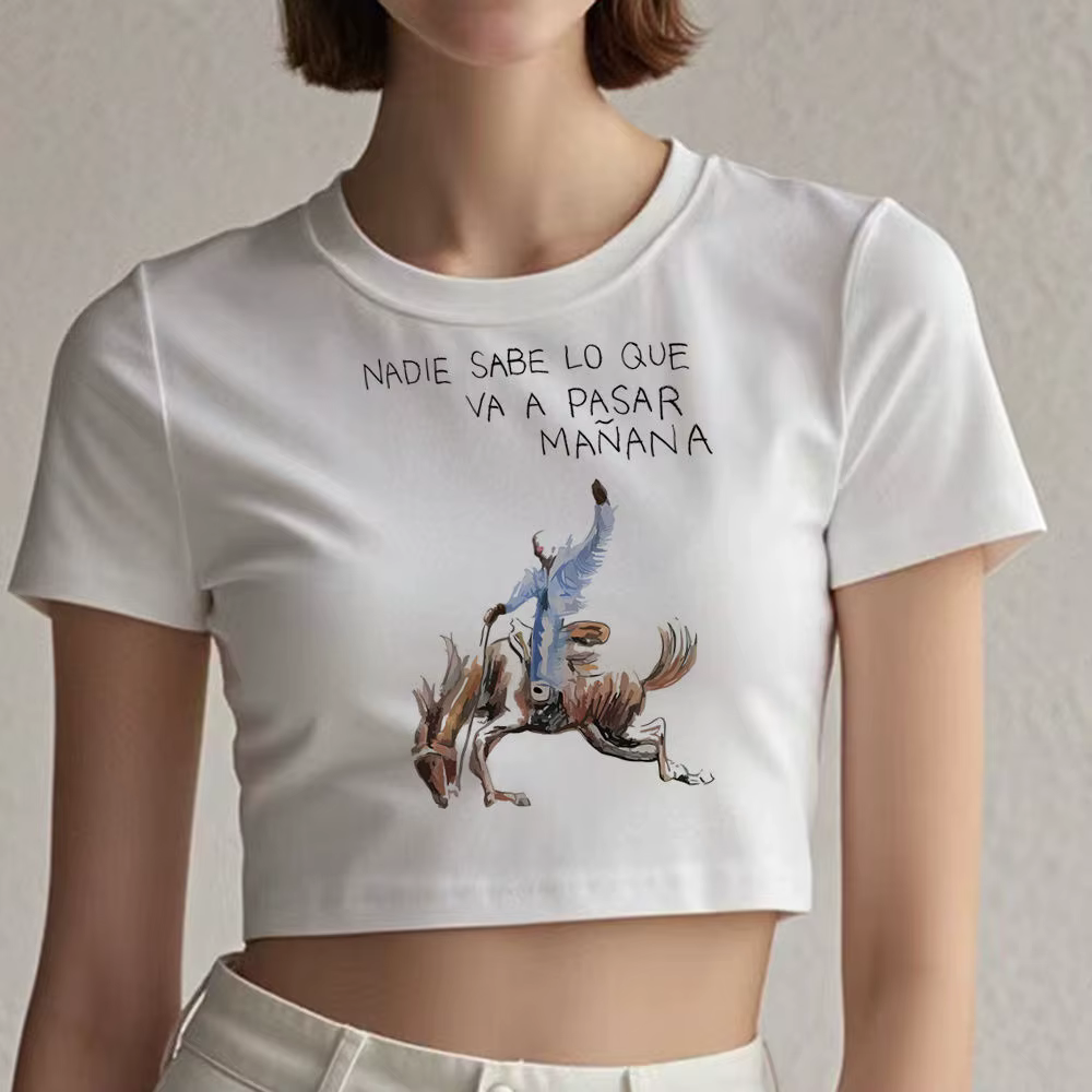 Crop top Bad Bunny, style grunge shoujo