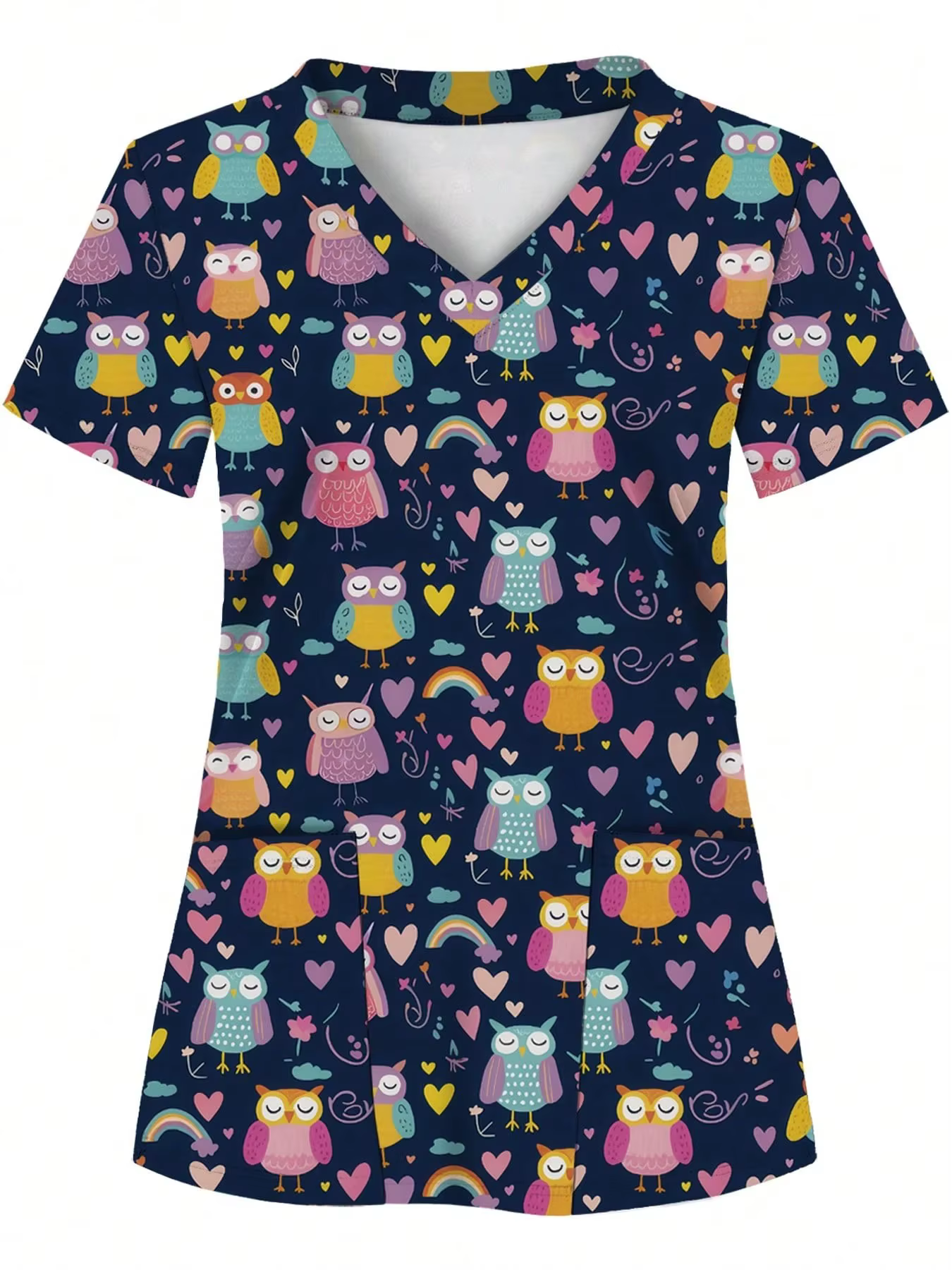 T-shirt d'été pour femme à col en V