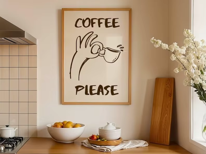 Lot de 3 tableaux muraux en toile sur le thème du café