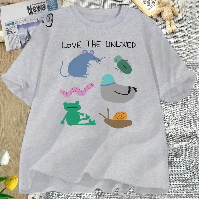 Love The Unloved T-Shirt femme animaux drôles Pigeon souris grenouille