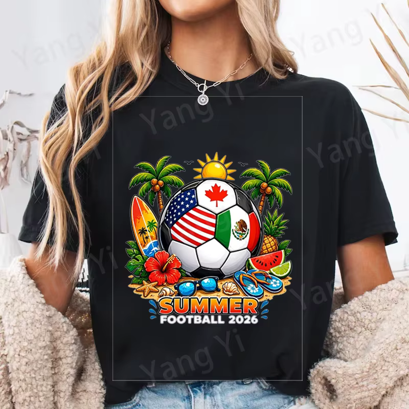 T-shirts de football tendance pour femmes et hommes – Manches courtes
