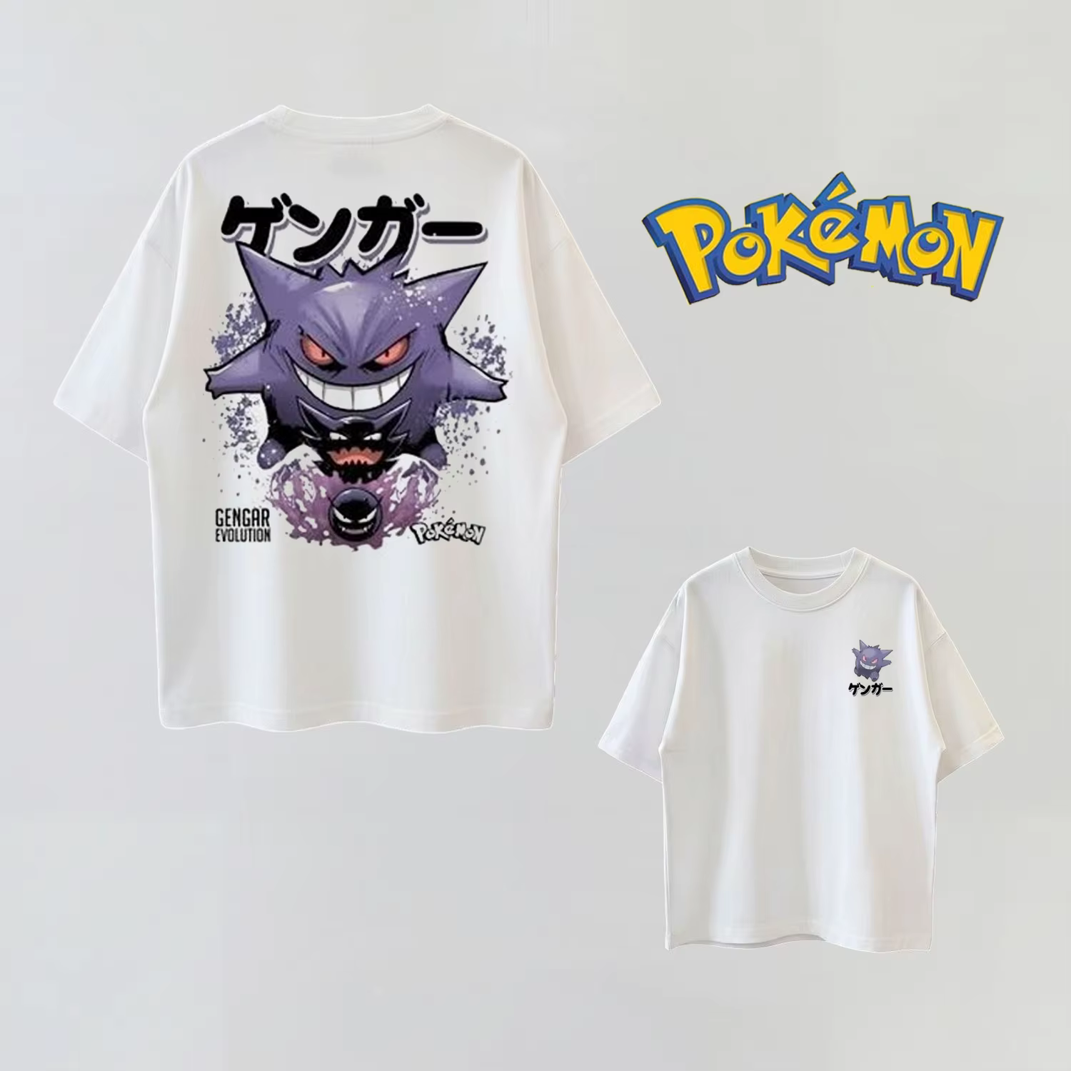T-Shirt d'été en coton à manches courtes pour hommes, femmes et enfants, tenue décontractée, rétro, assortie à la famille, Anime Pokémon Cosplay